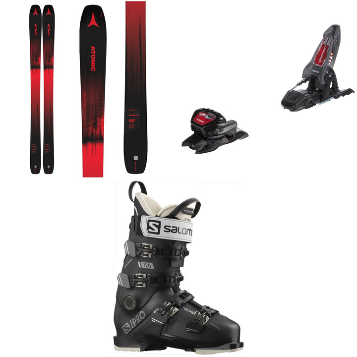 Atomic Maverick 95 Ti Skis + Marker Griffon 13 ID Ski Bindings + Salomon S/Pro 120 GW Ski Boots