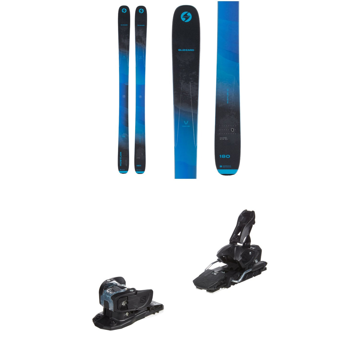 Blizzard Rustler 10 Skis + Salomon Warden MNC 13 Ski Bindings 2023
