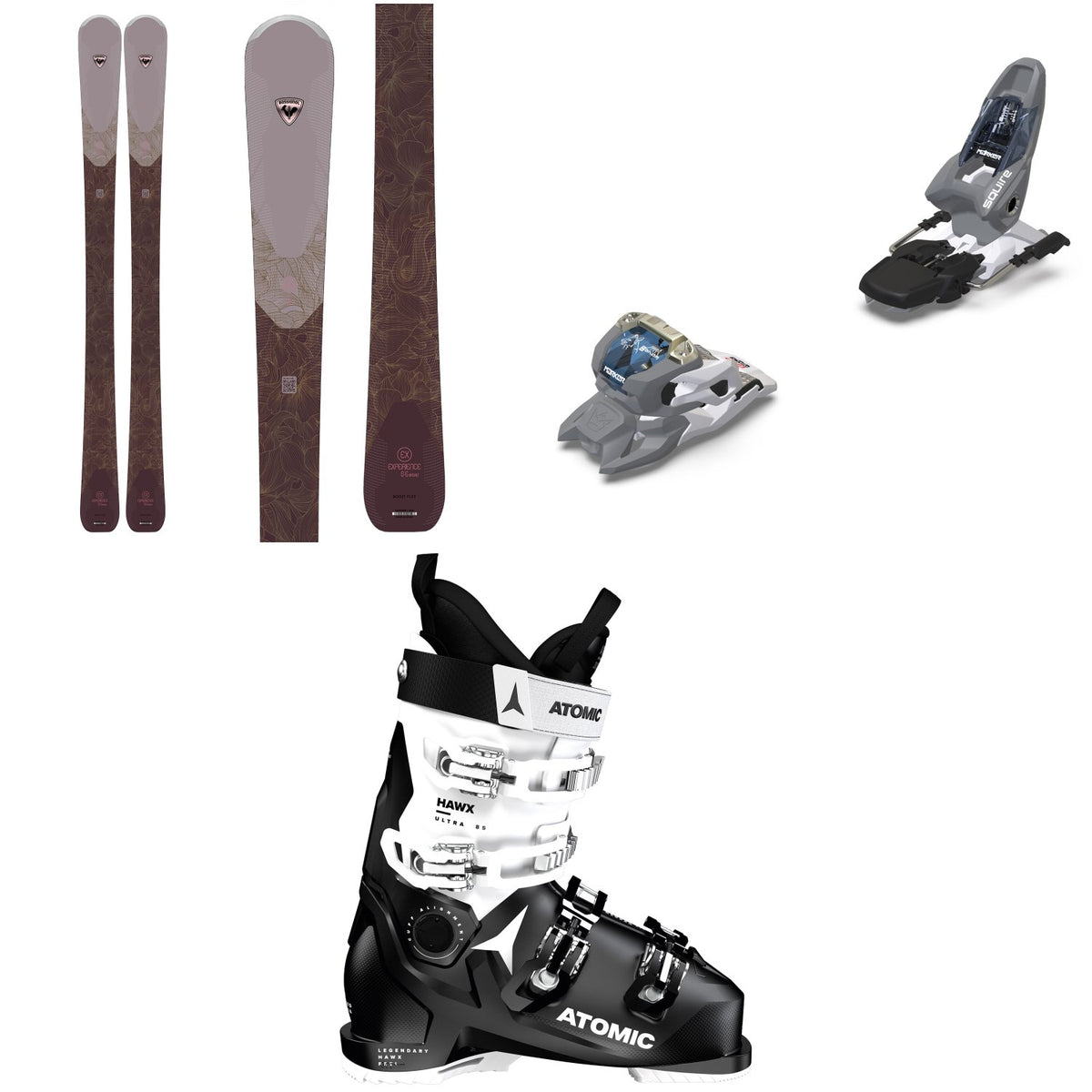 Rossignol Experience W 86 Basalt Skis - Women's + Marker Squire 11 Ski Bindings + Atomic Hawx Ultra 85 W Ski Boots - Women's 2023