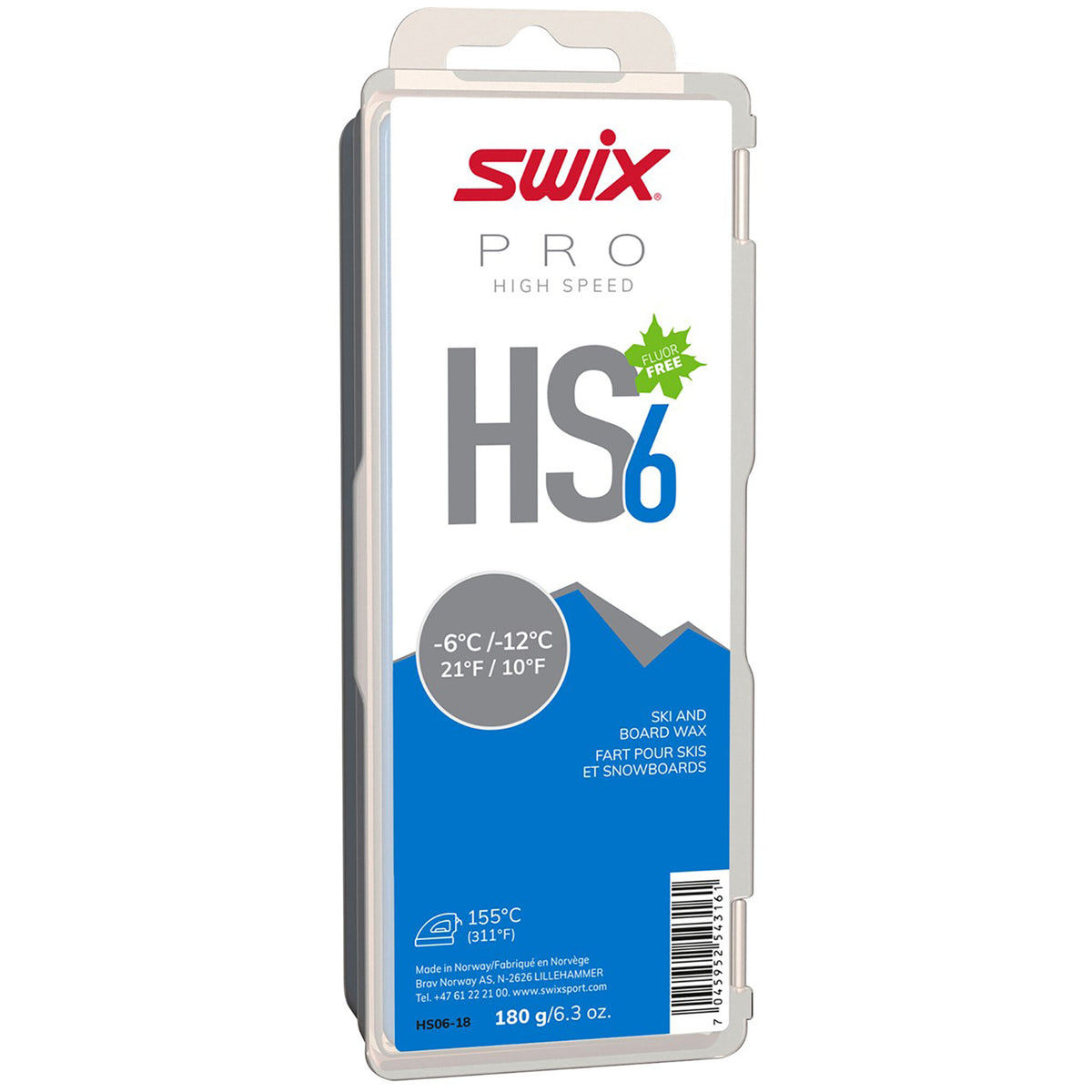 SWIX HS6 Blue -6°C/-12°C 180g Wax None