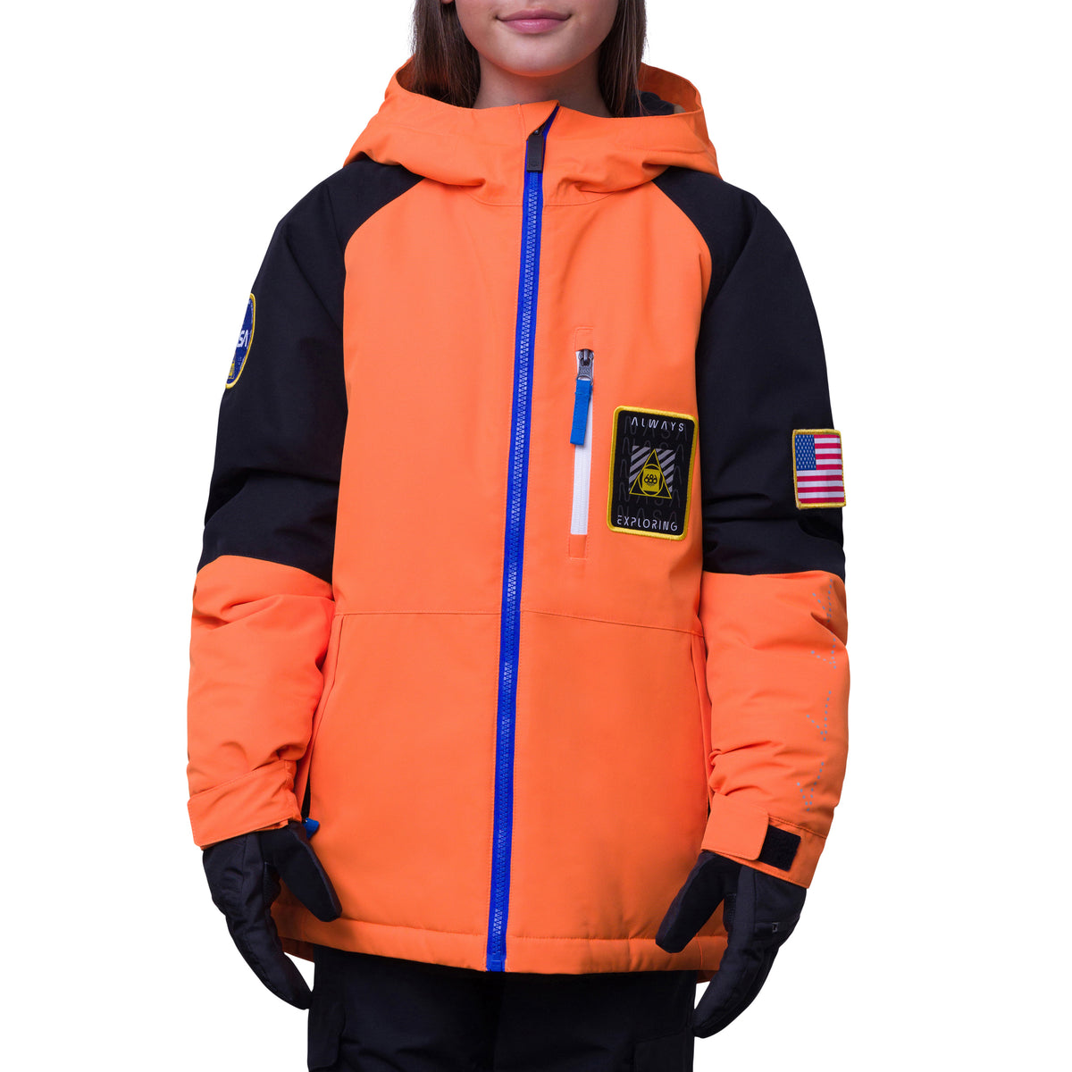 686 Exploration Insulated Jacket - Boys' Nasa Orange Black