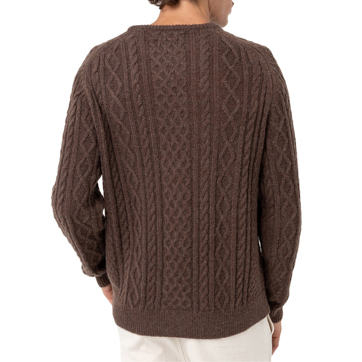 Rhythm Mohair Fishermans Knit Sweater - Men's Brown
