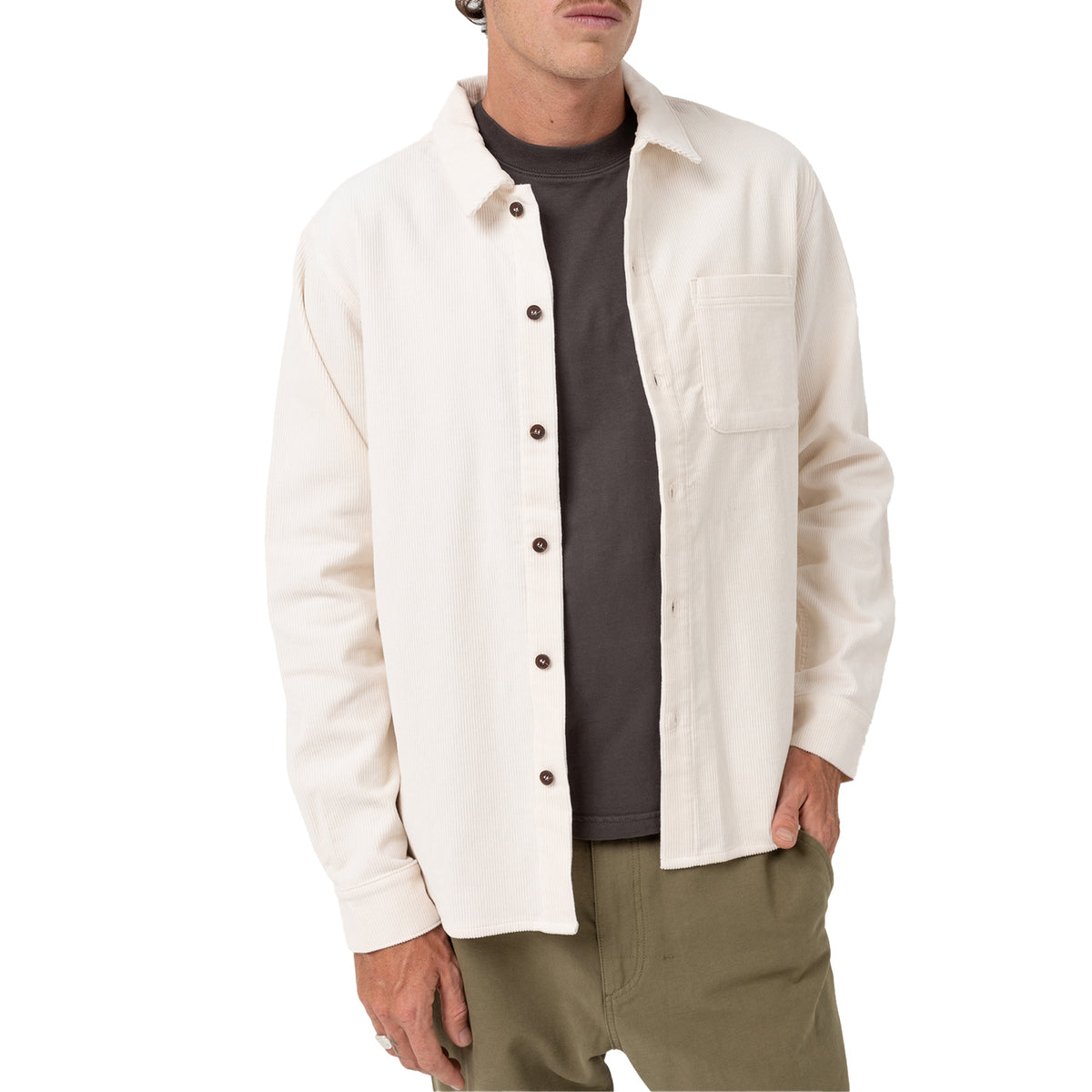 Rhythm Cord Long-Sleeve Shirt - Men's Natural