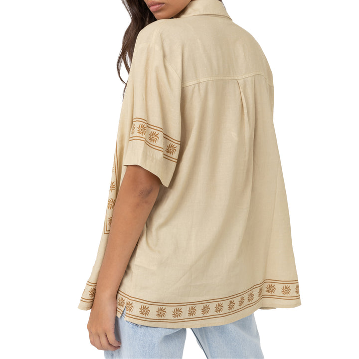 Rhythm Under The Sun Short-Sleeve Shirt - Women's Natural