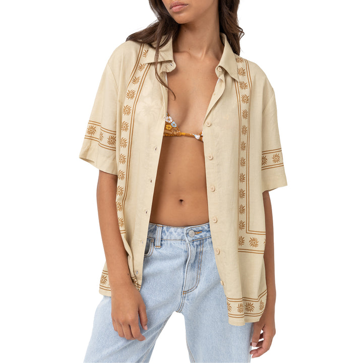 Rhythm Under The Sun Short-Sleeve Shirt - Women's Natural