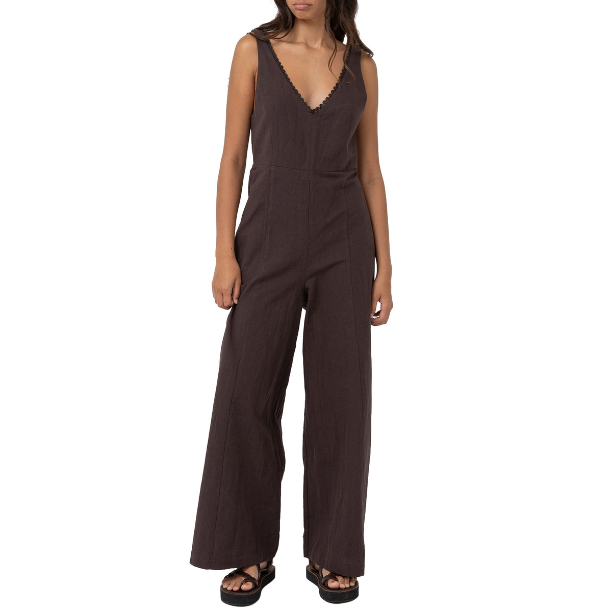 Rhythm Dawn Wide Leg Jumpsuit - Women's Chocolate