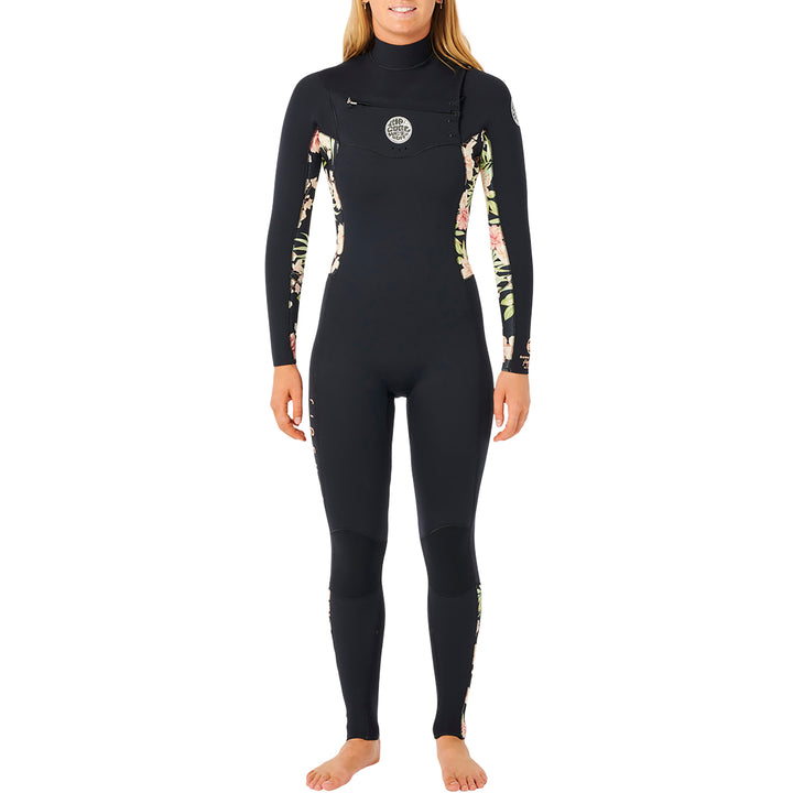 Rip Curl 3/2 Dawn Patrol GB Chest Zip Wetsuit - Women's Black/Black