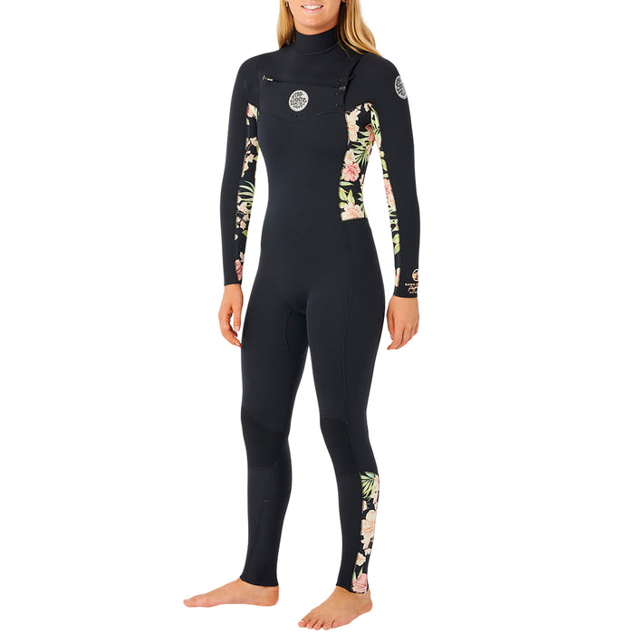 Rip Curl 3/2 Dawn Patrol GB Chest Zip Wetsuit - Women's Black/Black