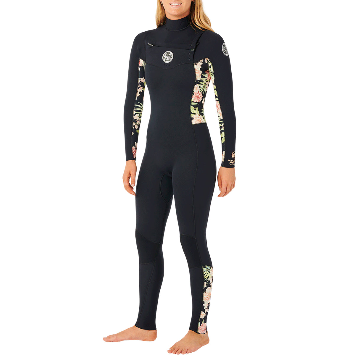 Rip Curl 4/3 Dawn Patrol GB Chest Zip Wetsuit - Women's Black/Black