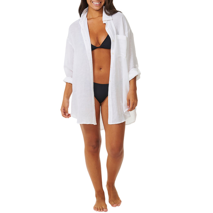 Rip Curl Premium Linen Long-Sleeve Shirt - Women's White
