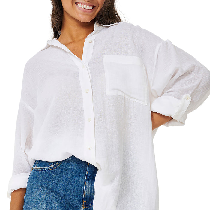 Rip Curl Premium Linen Long-Sleeve Shirt - Women's White