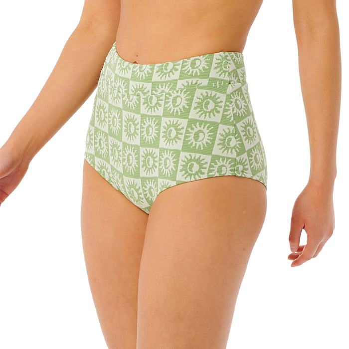 Rip Curl Summer Check Jacquard Boyleg Bikini Bottom - Women's Green