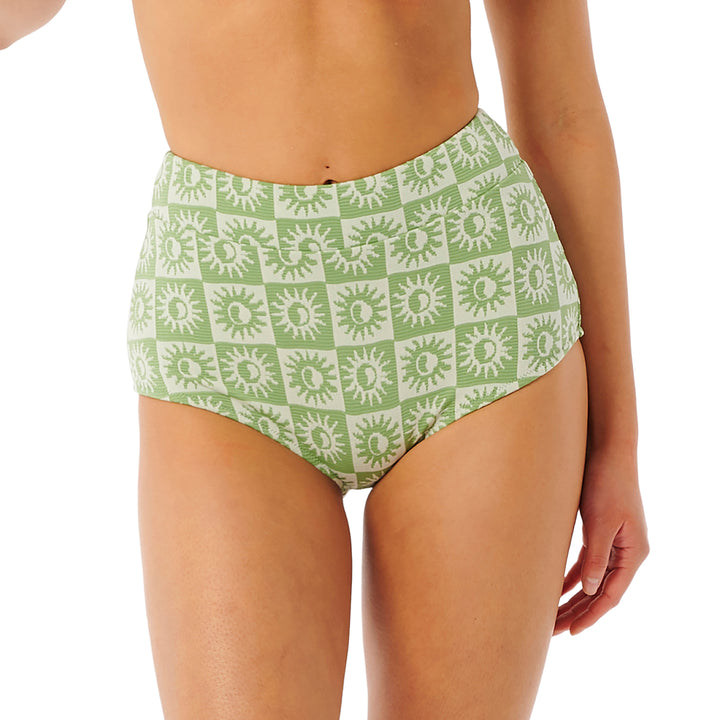 Rip Curl Summer Check Jacquard Boyleg Bikini Bottom - Women's Green