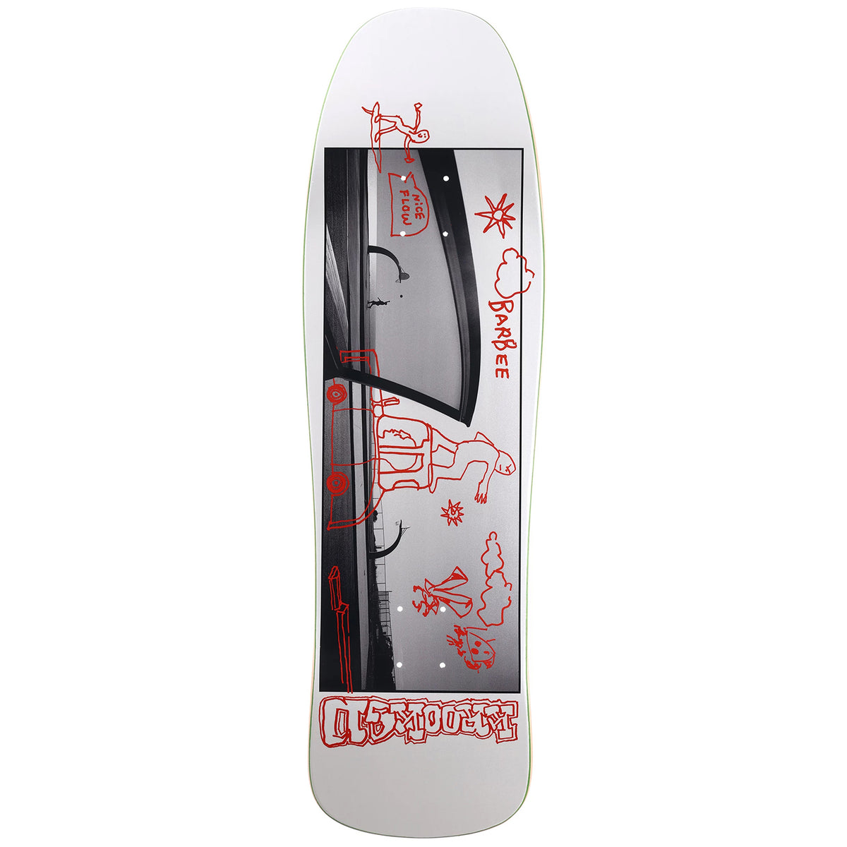 Krooked Barbee Aperture Shaped 9.5 Skateboard Deck