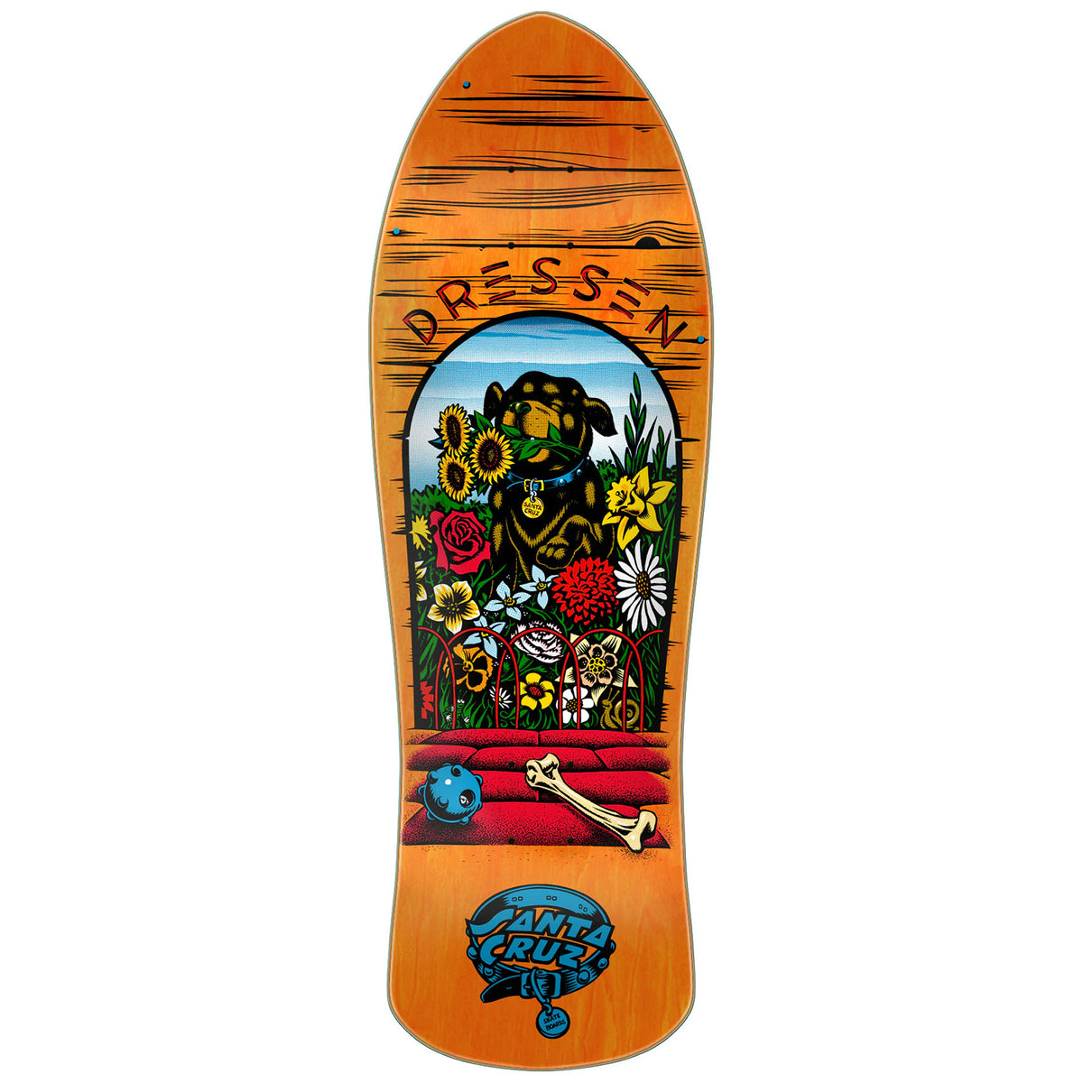 Santa Cruz Dressen Pup Reissue 9.5 Skateboard Deck