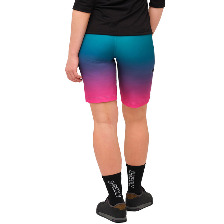 Shredly All Time 11" Zipper Snap Mid-Rise Shorts - Women's Rainbow Ombre