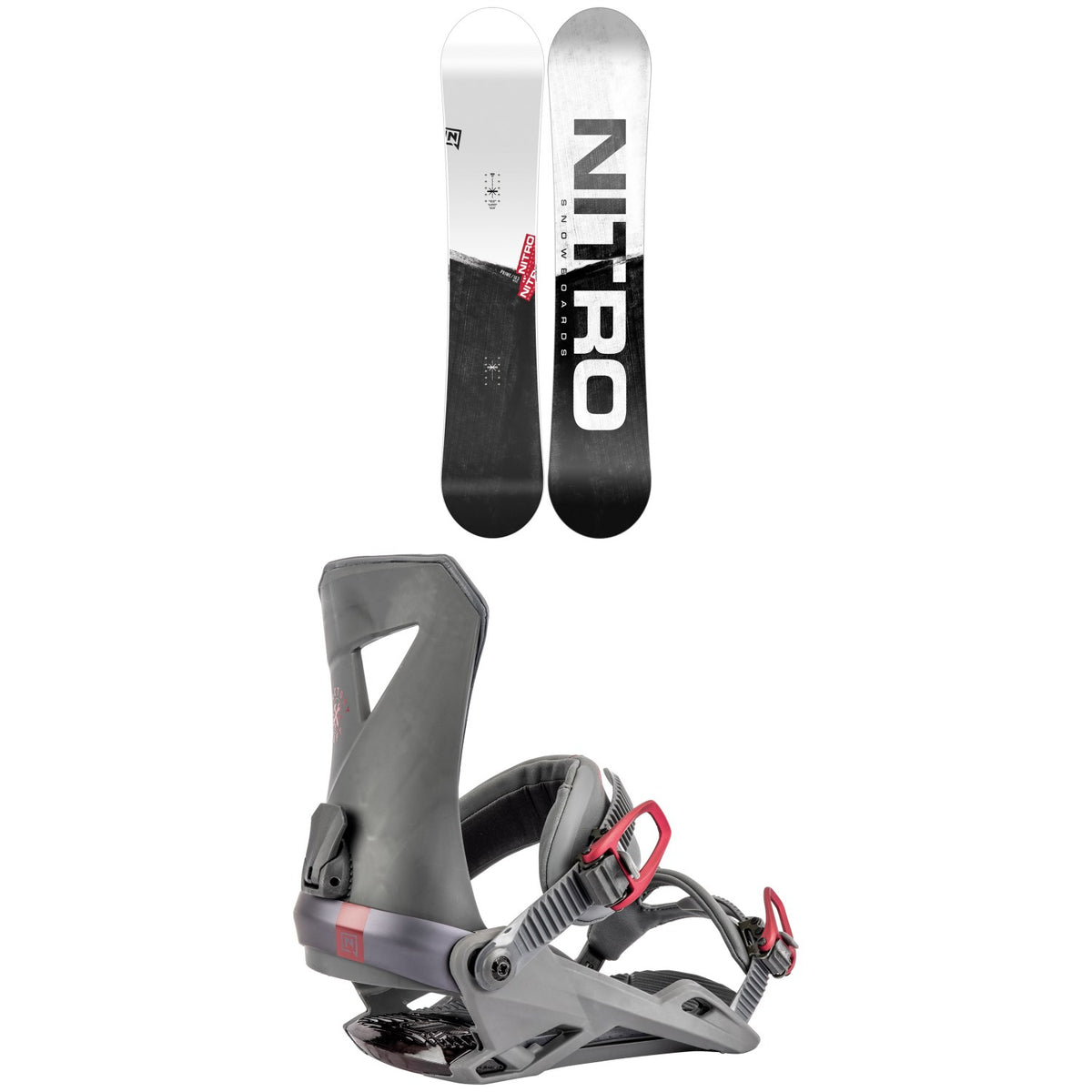 Nitro Prime Raw Snowboard + Zero Snowboard Bindings 2023