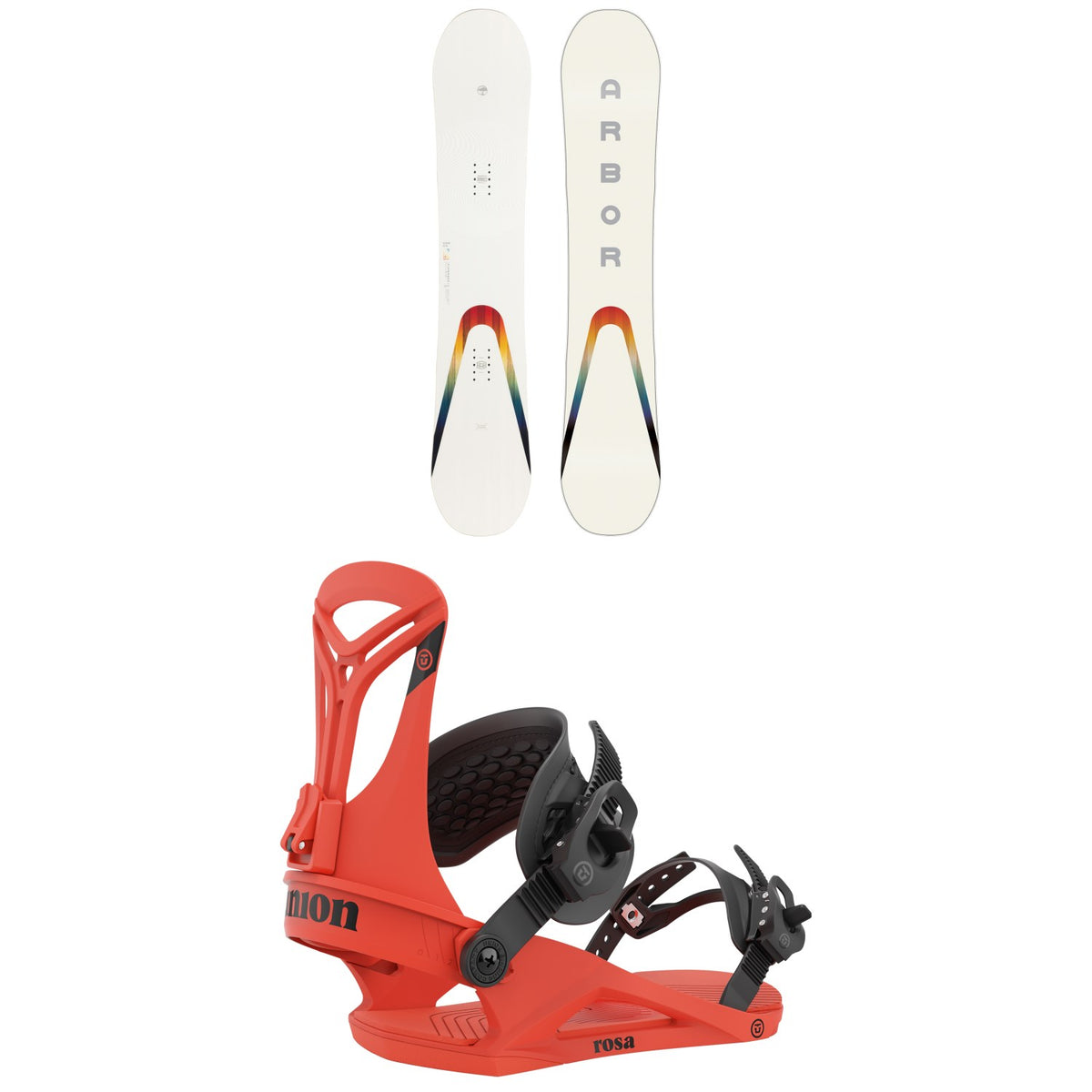 Arbor Poparazzi Camber Snowboard + Union Rosa Snowboard Bindings - Women's 2023