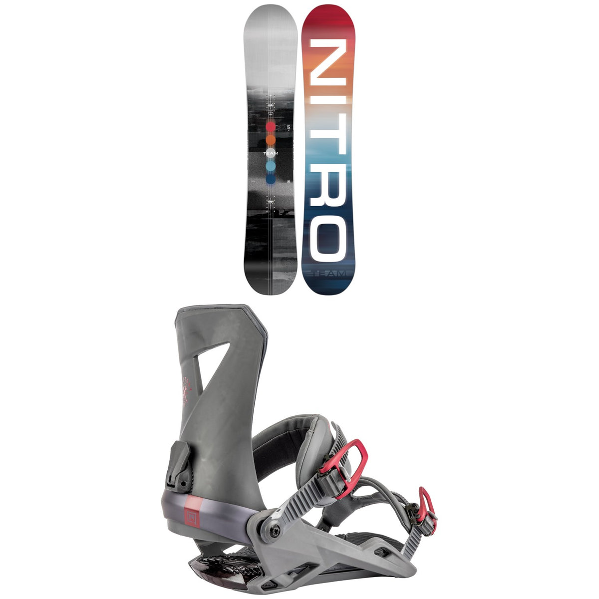 Nitro Team Snowboard + Zero Snowboard Bindings 2023