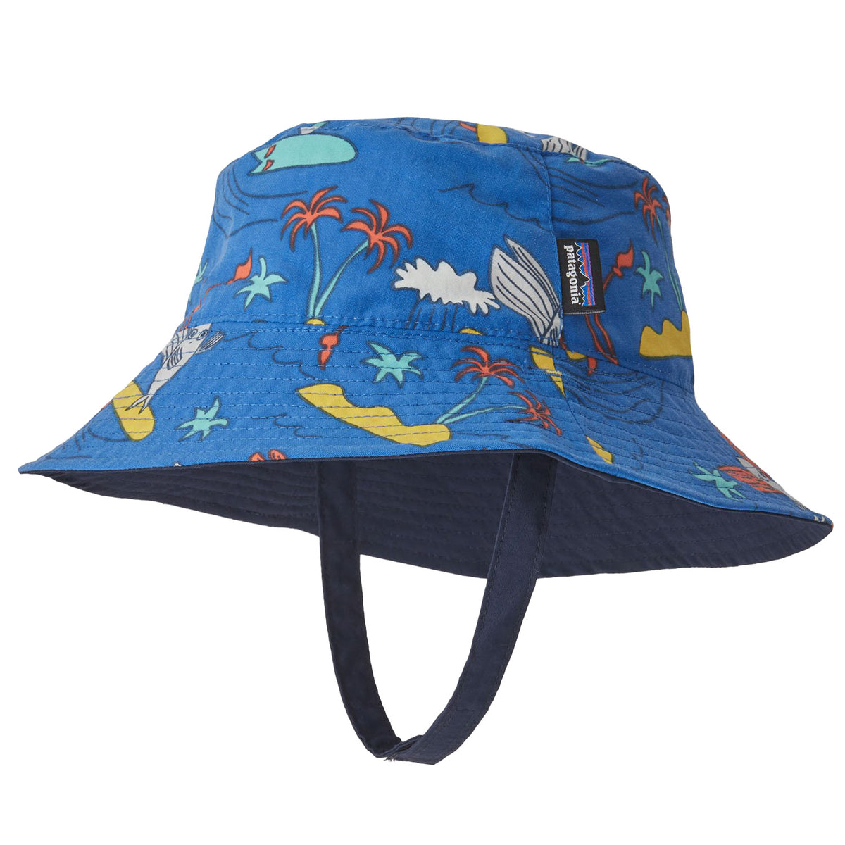Patagonia Baby Sun Bucket Hat - Infants' Happy Jam: Bayou Blue