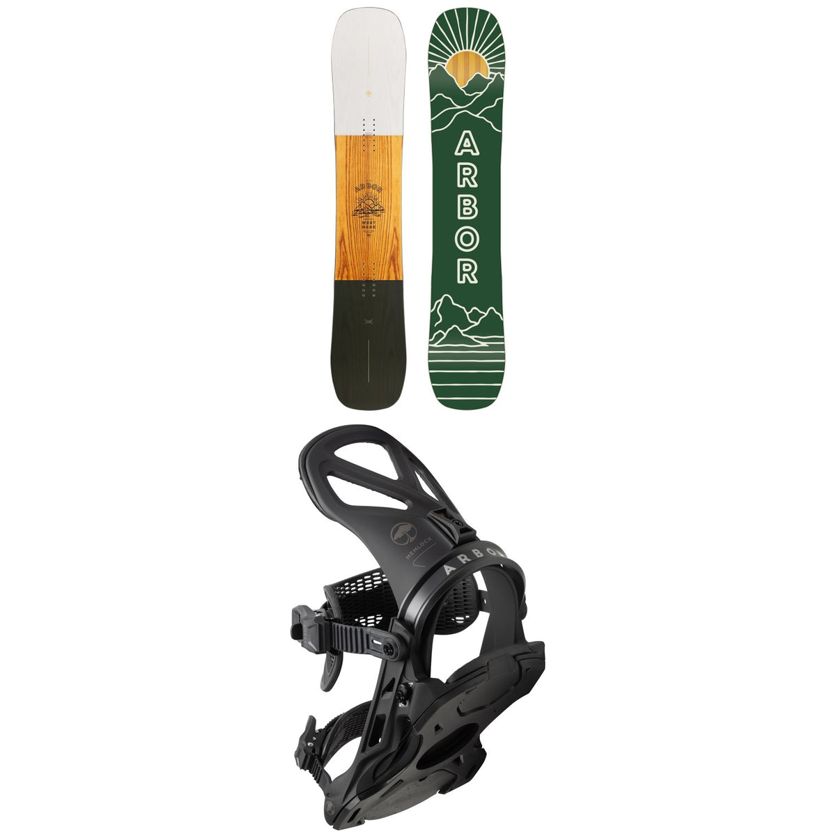Arbor Westmark Camber Frank April Snowboard + Hemlock Snowboard Bindings 2023