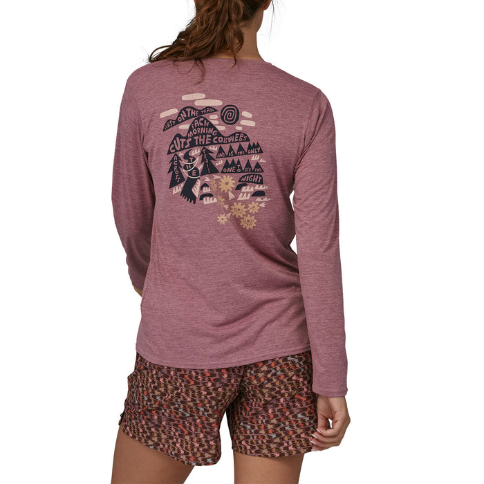 Patagonia Cap Cool Daily Graphic Long-Sleeve-Lands Shirt - Women's Across The Trail: Evening Mauve X-Dye