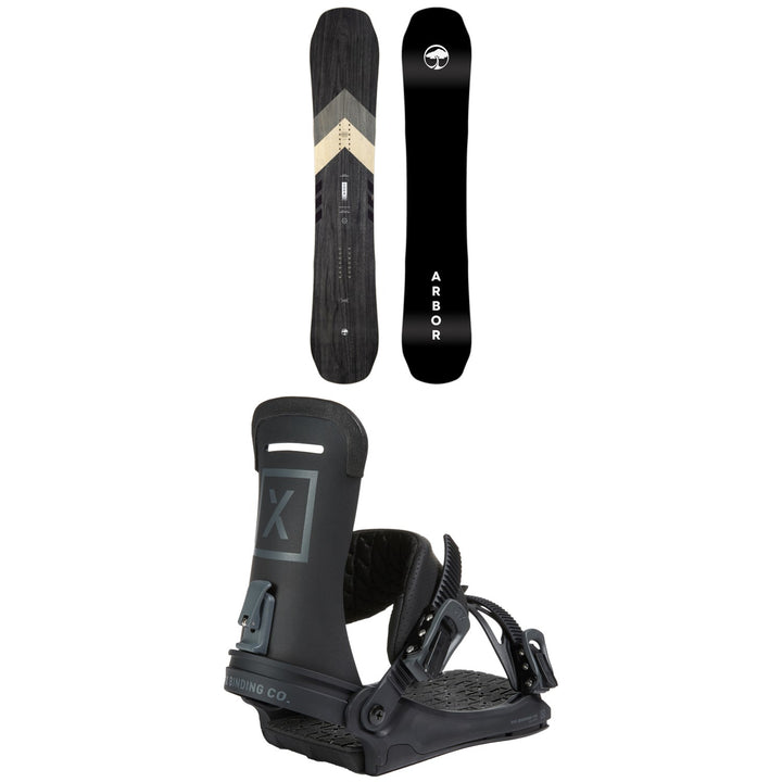 Arbor Coda Rocker Snowboard + Fix Yale Ltd Snowboard Bindings 2023