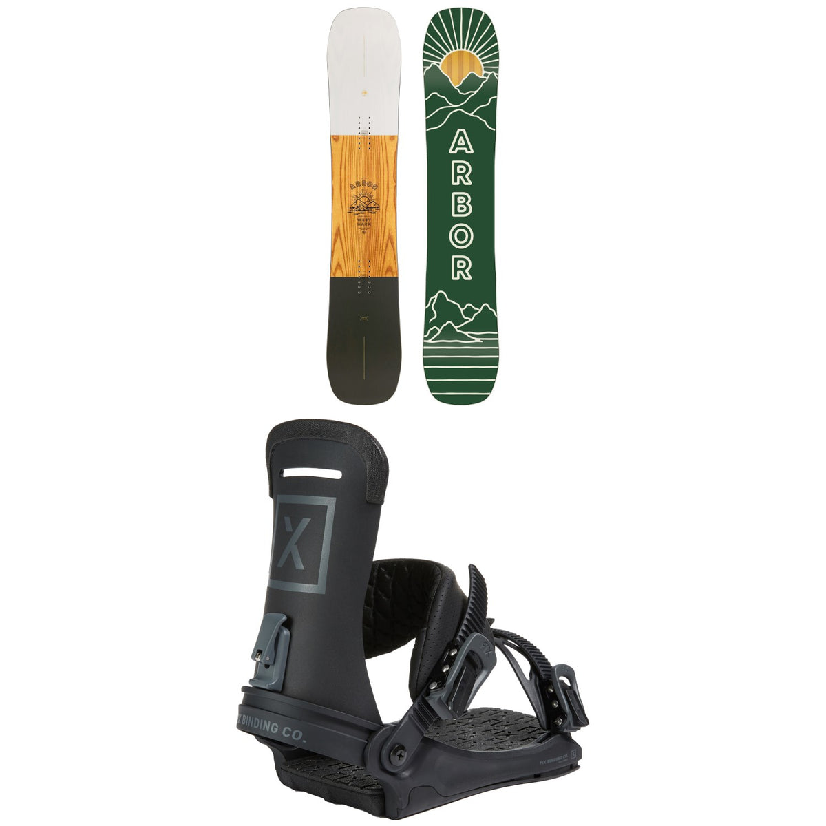 Arbor Westmark Rocker Frank April Snowboard + Fix Yale Ltd Snowboard Bindings 2023