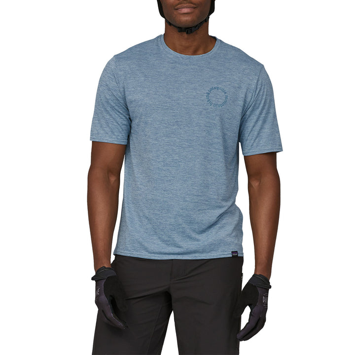 Patagonia Cap Cool Daily Graphic-Lands Shirt - Men's Spoke Stencil: Steam Blue X-Dye