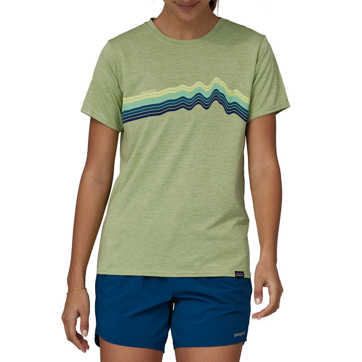 Patagonia Cap Cool Daily Graphic T-Shirt - Women's Ridge Rise Stripe: Salvia Green X-Dye
