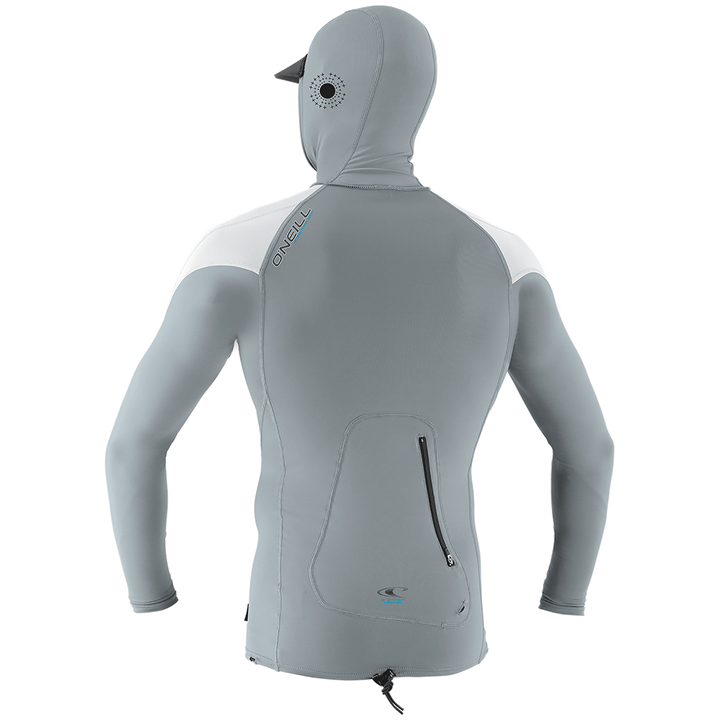 O'Neill Premium Skins O'Zone Long Sleeve Hooded Rashguard Cool Gray/White/White