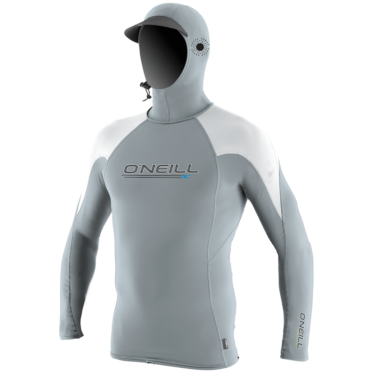 O'Neill Premium Skins O'Zone Long Sleeve Hooded Rashguard Cool Gray/White/White