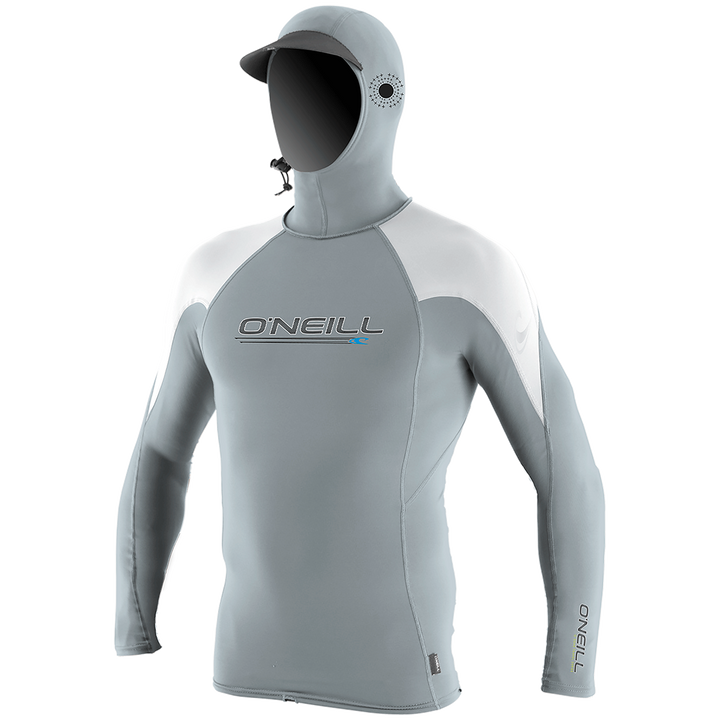 O'Neill Premium Skins O'Zone Long Sleeve Hooded Rashguard Cool Gray/White/White