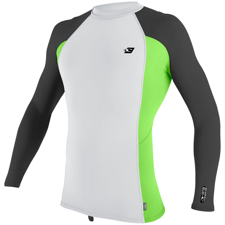 O'Neill Premium Skins Long Sleeve Rashguard White/Dayglo/Raven