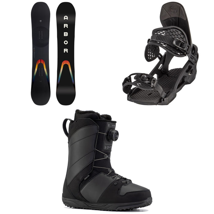 Arbor Formula Rocker Snowboard + Arbor Spruce Snowboard Bindings + Ride Anthem Snowboard Boots 2023