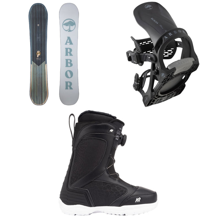 Arbor Ethos Snowboard + Arbor Acacia Snowboard Bindings + K2 Benes Snowboard Boots - Women's 2023