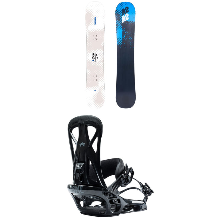 K2 Raygun Pop Snowboard + Rome United Snowboard Bindings 2023