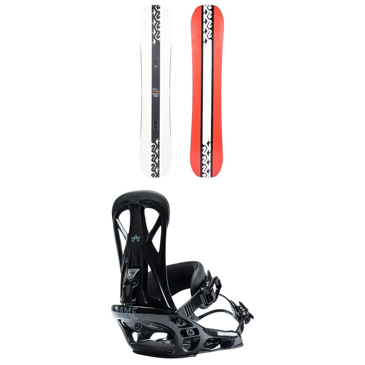 K2 Geometric Snowboard + Rome United Snowboard Bindings 2023
