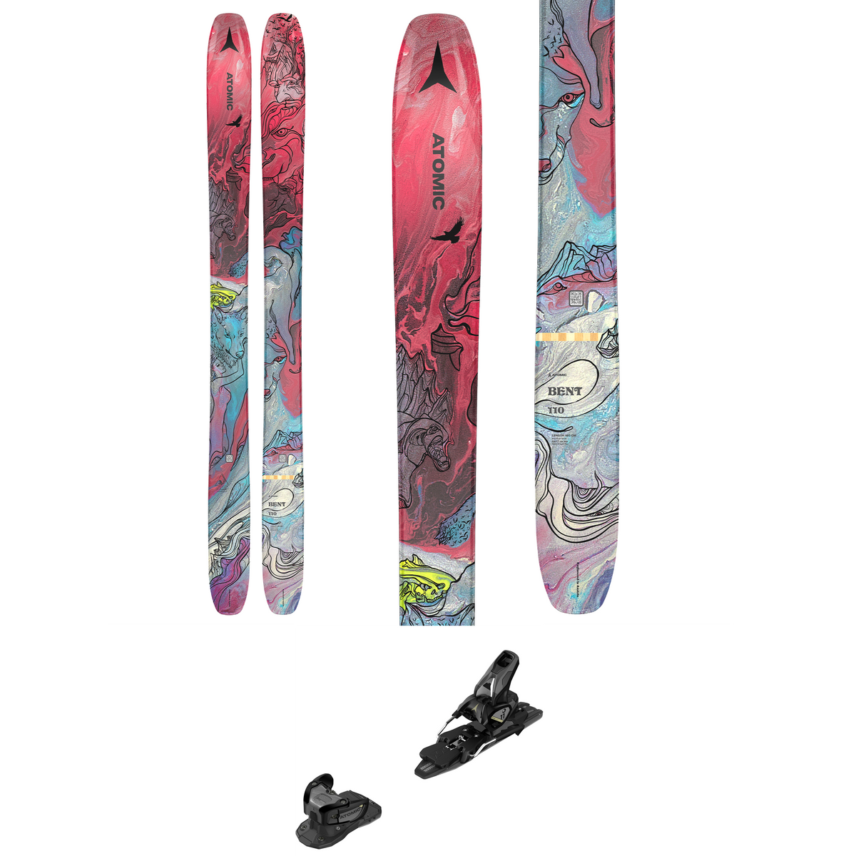Atomic Bent 110 Skis + Atomic Warden 11 Demo Ski Bindings 2023