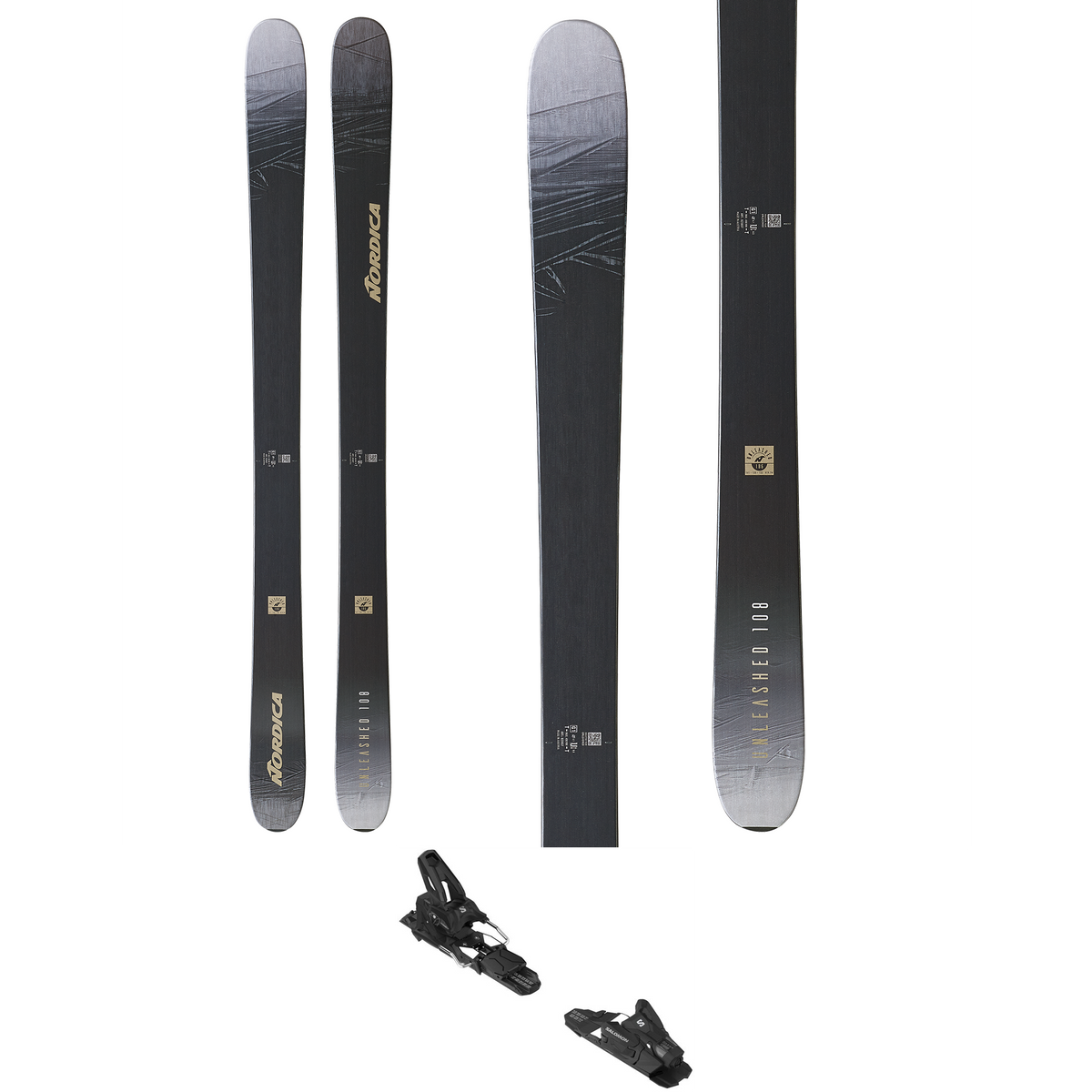Nordica Unleashed 108 Skis + Salomon Strive 13 Demo Ski Bindings 2023