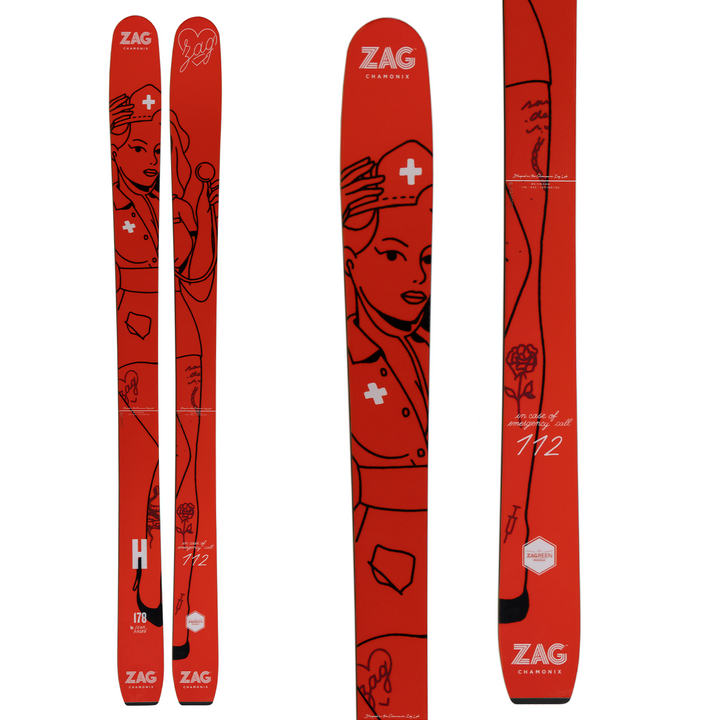 ZAG H-106 Nurse Skis + Atomic Warden 13 Demo Ski Bindings 2023