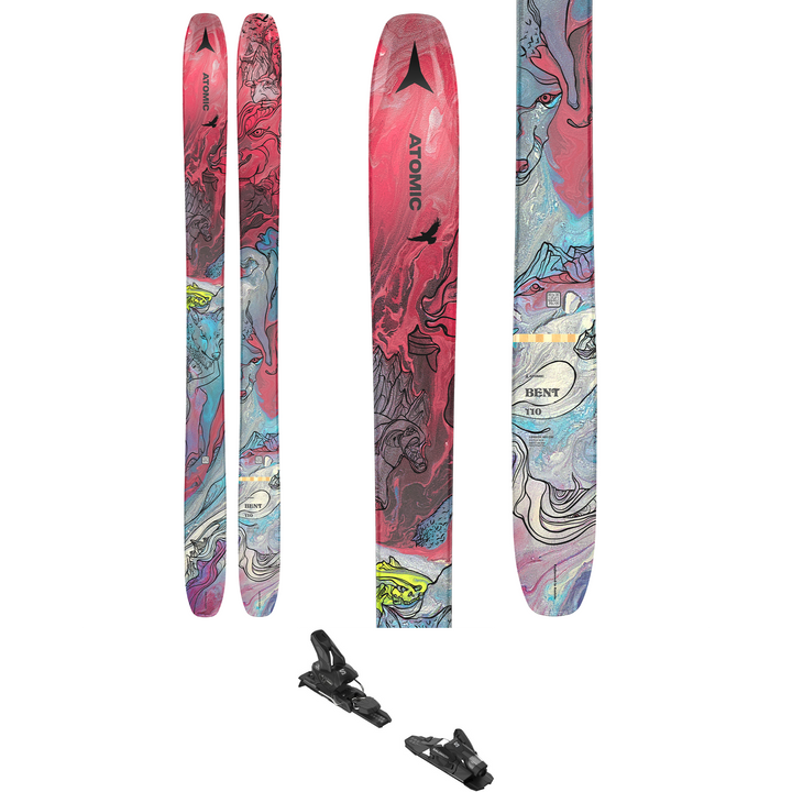 Atomic Bent 110 Skis + Salomon Strive 11 Demo Ski Bindings 2023