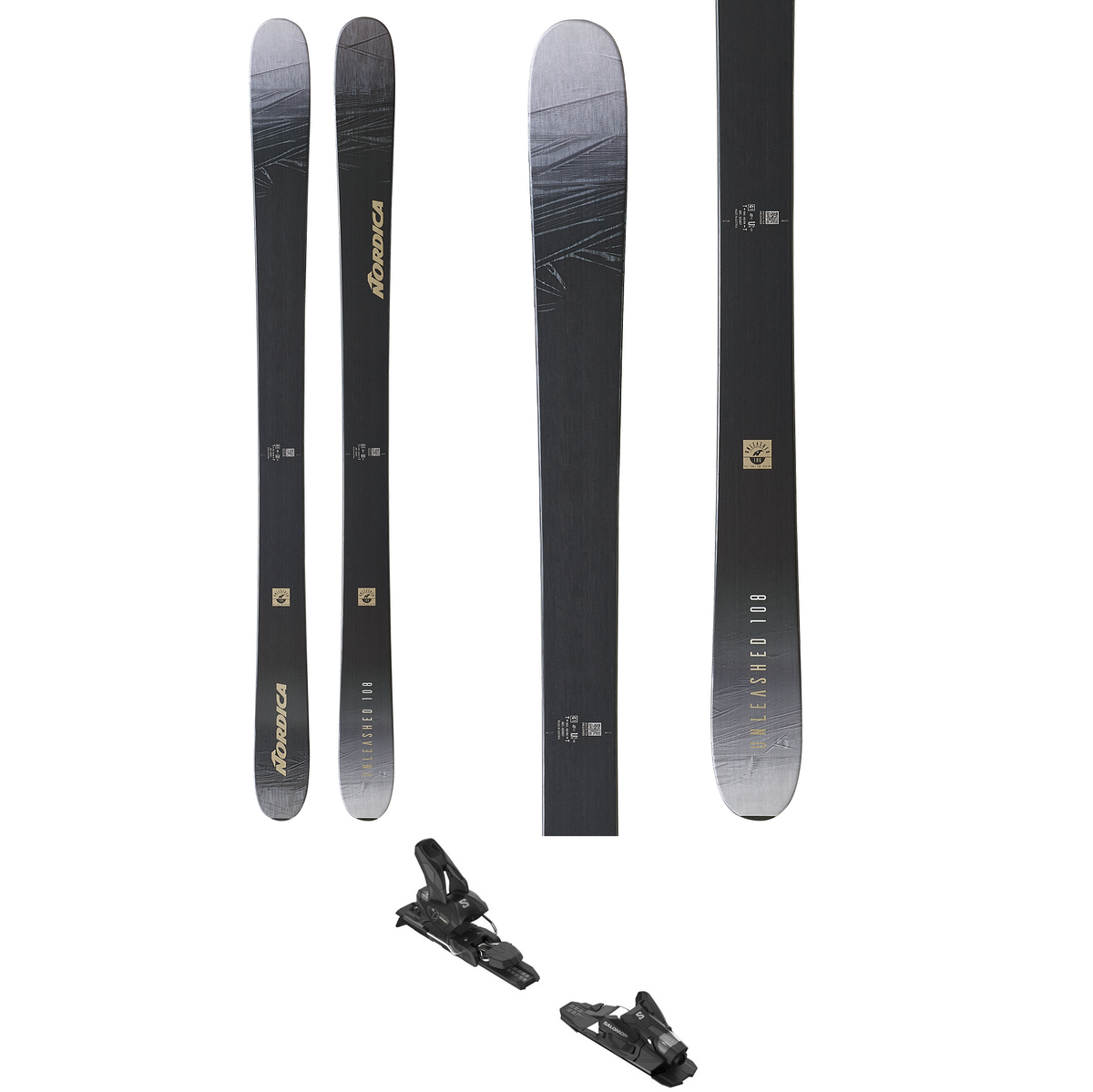 Nordica Unleashed 108 Skis + Salomon Strive 11 Demo Ski Bindings 2023