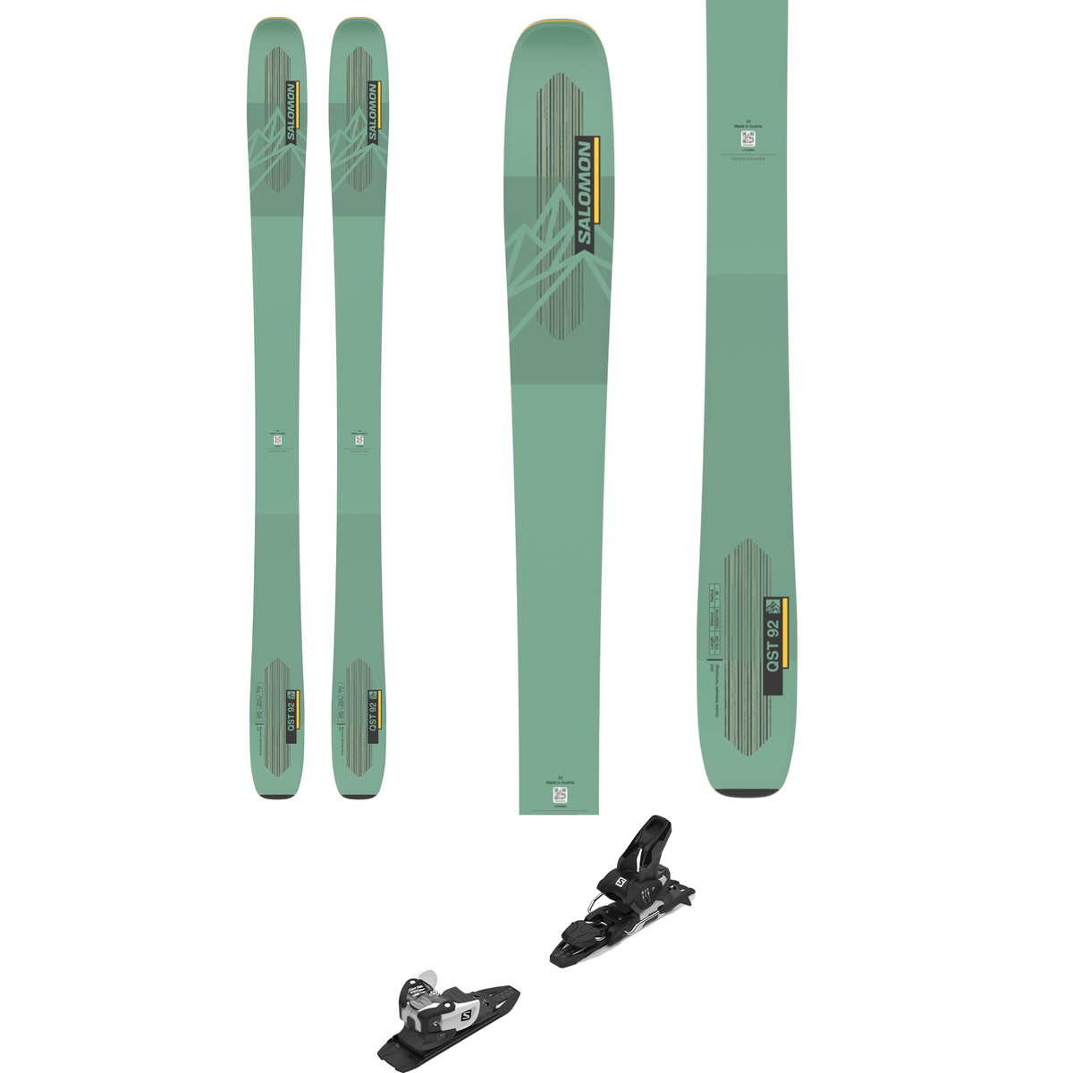 Salomon QST 92 Skis + Salomon Warden 11 Demo Ski Bindings 2023