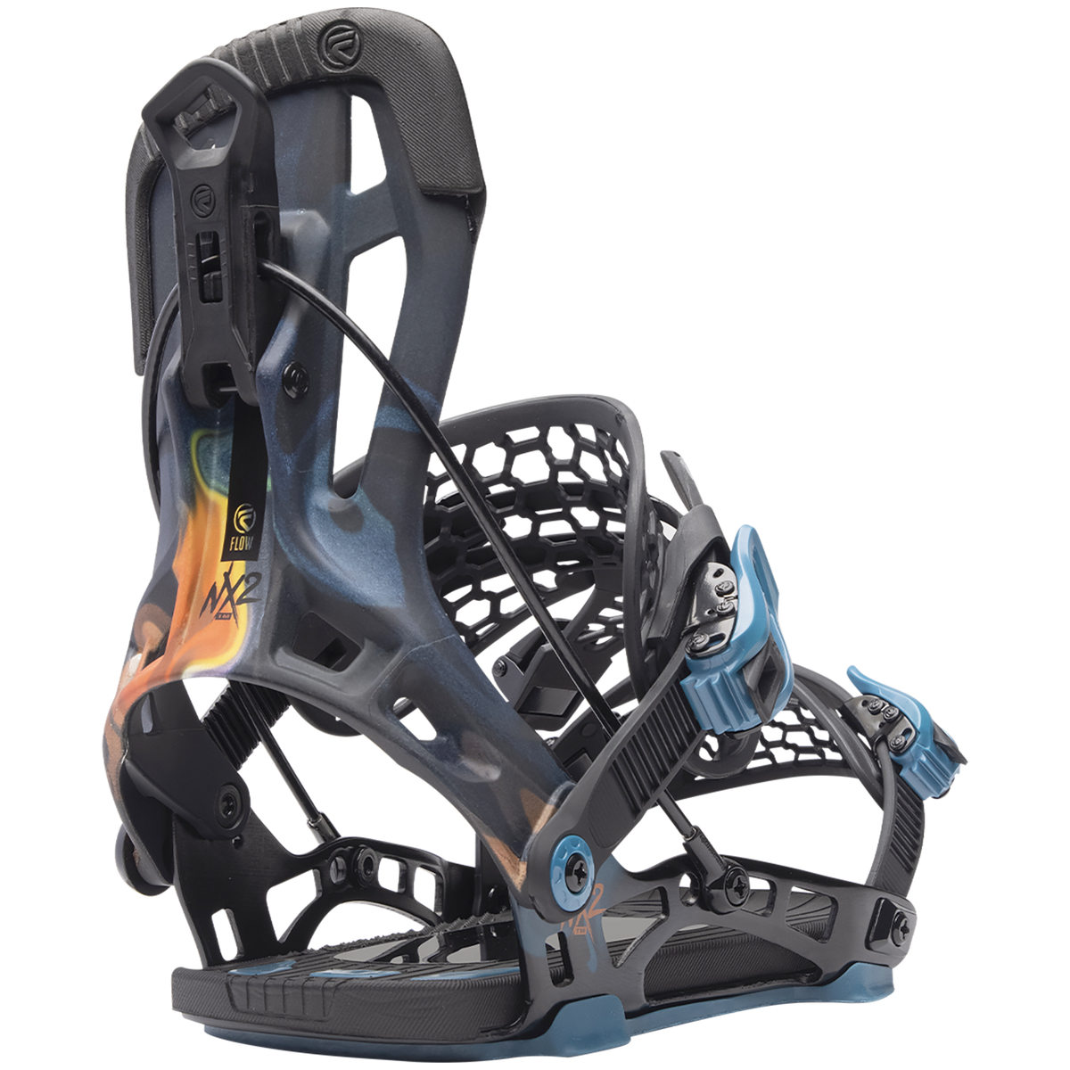 Flow NX2-TM Hybrid Snowboard Bindings 2024 Blue Flame