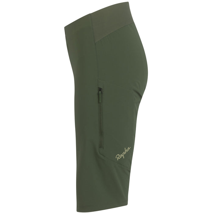 Rapha Trail Fast & Light Shorts - Women's Deep Olive Green/Olive Green