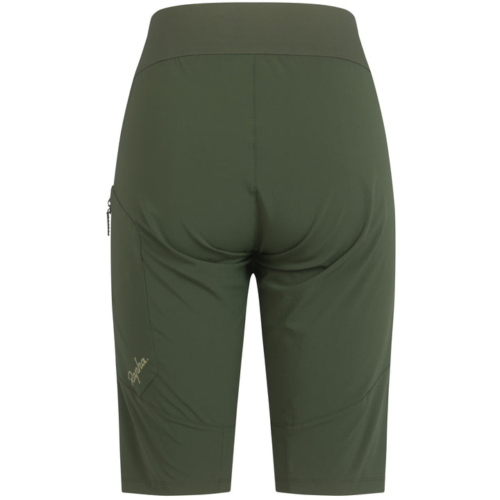 Rapha Trail Fast & Light Shorts - Women's Deep Olive Green/Olive Green