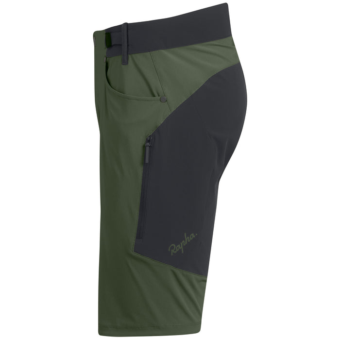 Rapha Trail Lightweight Shorts Deep Olive Green/Black