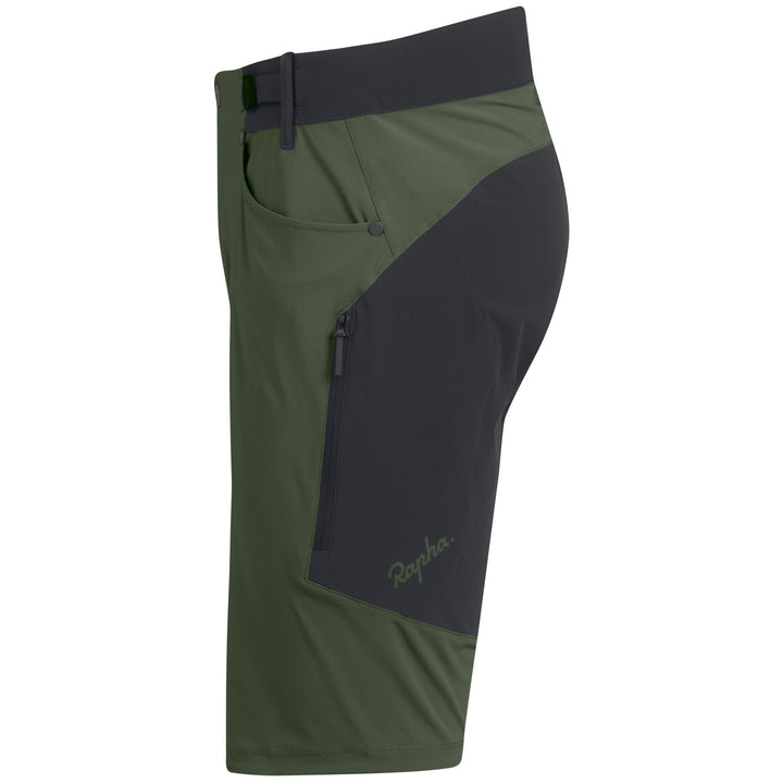 Rapha Trail Lightweight Shorts Deep Olive Green/Black
