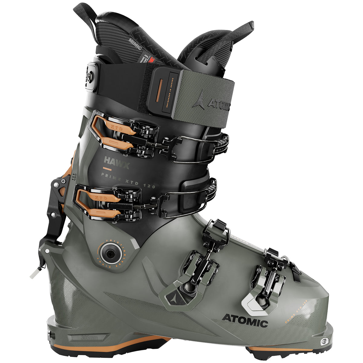 Atomic Hawx Prime XTD 120 GW Alpine Touring Ski Boots 2024 Army Green-X/Black/Orange